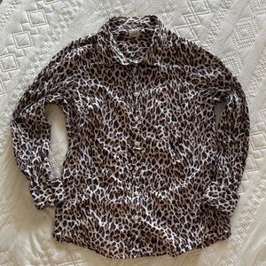 J. Crew Animal Print Shirt| Medium| Business Casual